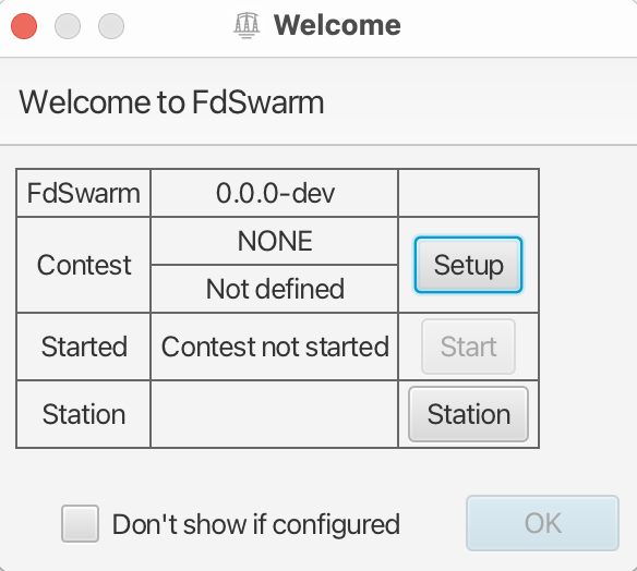 Welcome dialog